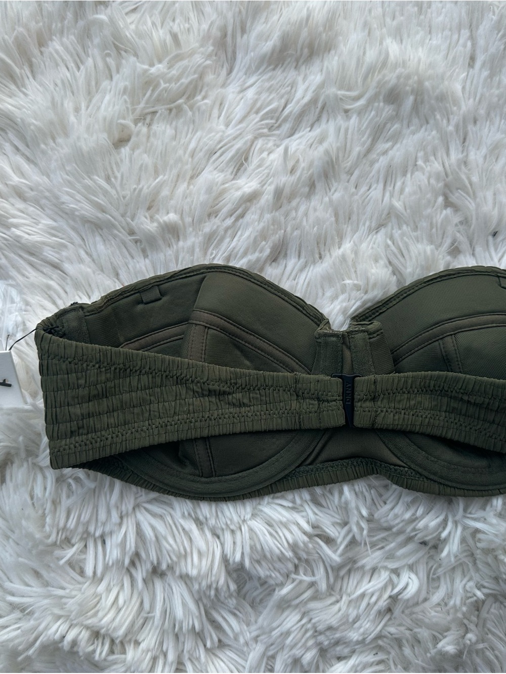 DKNY Strapless/Straps Olive Green swim top - Picture 4 of 5